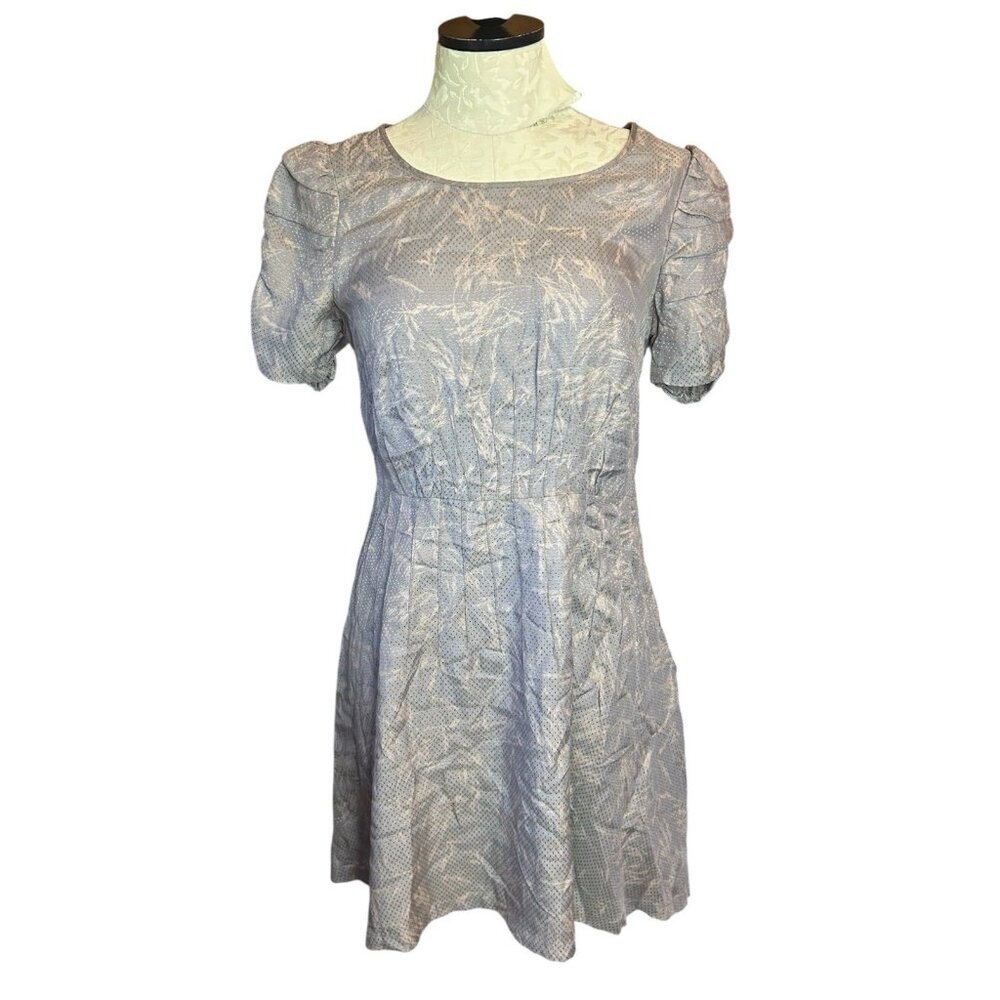 Kimchi Blue Anthropolgie SILK Lightweight Mini Dress Maueve Purple Sz 8 Pleated